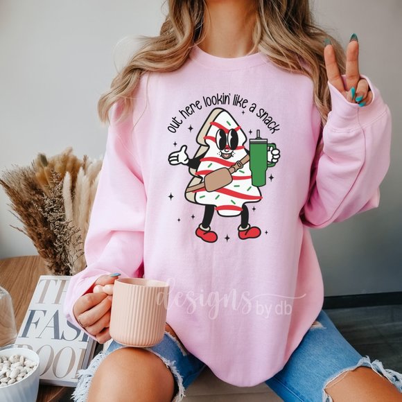 Bougie Out Here Lookin Like A Snack Shirt, Christmas Tree Cake Shirt - Picture 3 of 4